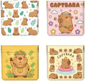 Peacoblue Cute Capybara Coin Purse, PU Leather Squeeze Pouch 4PCS by PEACOBLUE