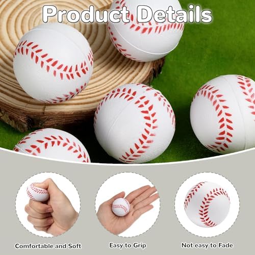 20 PCS Mini Baseball Stress Balls, Foam Baseball Sports Balls, Small Squeeze - Image 3