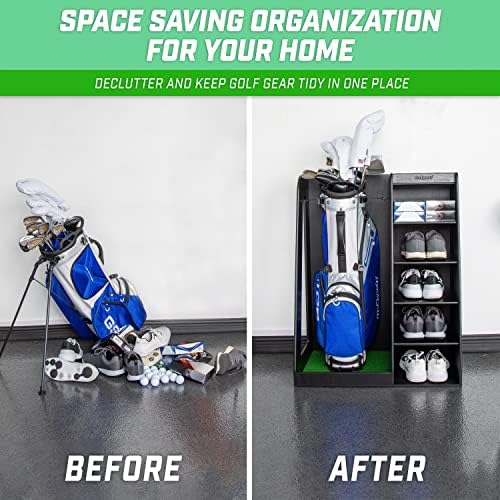 GoSports Premium Wooden Golf Bag Organizer and Storage Rack - Image 2