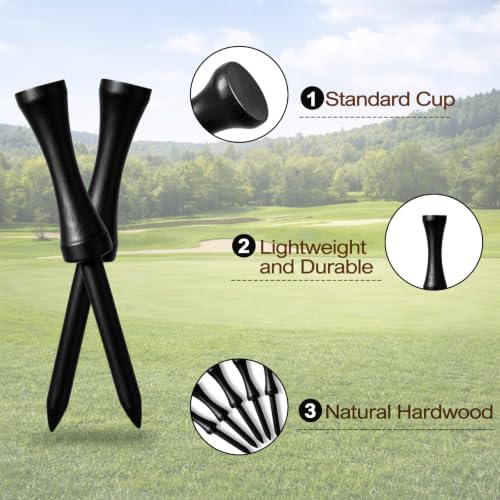 Step Down Golf Tees 2-1/8"or 2-3/4"or 3-1/4" 100 Count Wooden Golf Castle Tees - Image 5