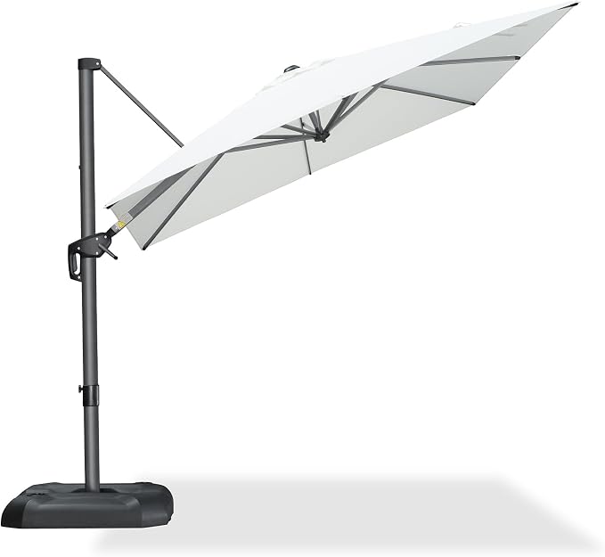 PURPLE LEAF Outdoor Umbrella 8' x 8' Square Premium Sun Protection White | - Image 3