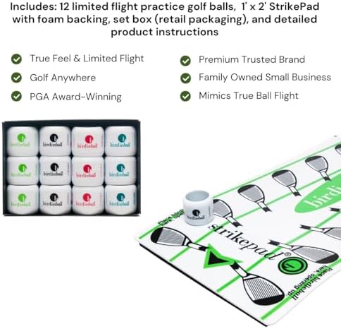 BirdieBall Golf Mat Set with 12 Practice Golf Balls, Golf Hitting Mat - Image 6