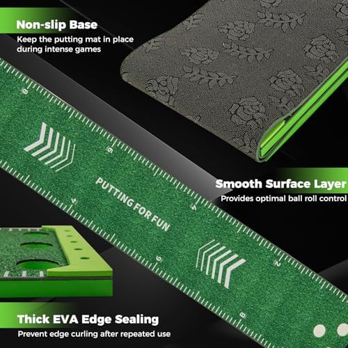 Goplus Putting Green Mat, Portable Golf Game Set - Image 3