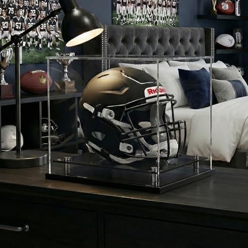 Football Helmet Display Case Full Size, Acrylic Helmet Display Case Black - Image 2
