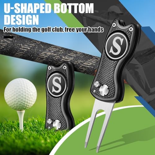 Golf Divot Repair Tool with Letter Ball Marker Custom Monogrammed Initial Green - Image 4