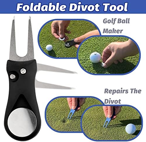 Golf Towel Set - 3 Microfiber Waffle Pattern Golf Towels & Club Brush & Divot - Image 5