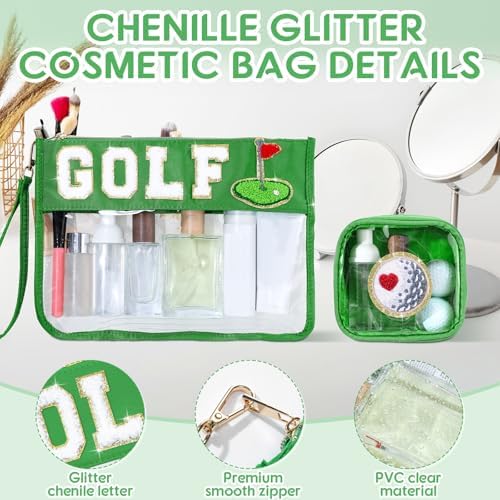 Hillban 2 Pcs Golf Gift Women Golf Bag Accessories, Girls Clear Makeup Bag - Image 2