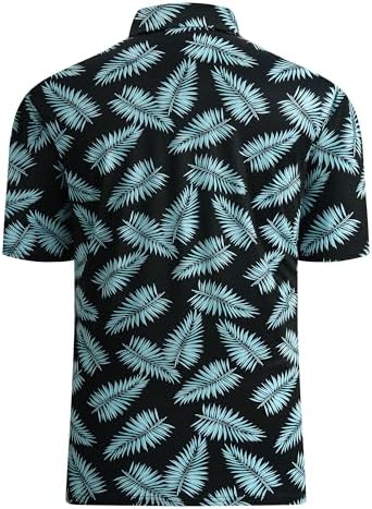 Alex Vando Mens Golf Shirt Moisture Wicking Print Performance Polo Shirt - Image 2