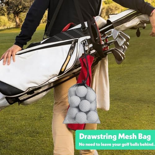 Grevosea 4 Pcs Mesh Bags with Drawstring, Nylon Mesh Golf Ball Bag Golf Storage - Image 4