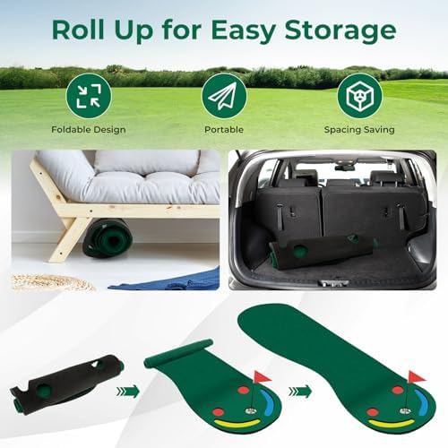 Tangkula 10 FT x 3 FT Golf Putting Green, Golf Putting Mat - Image 5