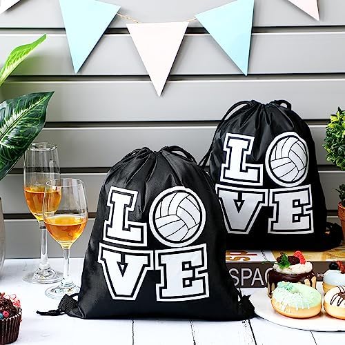 Shappy 12 Pieces Volleyball Drawstring Bags Bulk Small Sport Goodie Bags Snack - Image 3
