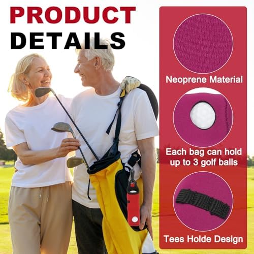 uxcell Golf Ball Carry Bag, Waist-Mounted Storage Bag Neoprene Golf Tee Holder - Image 3