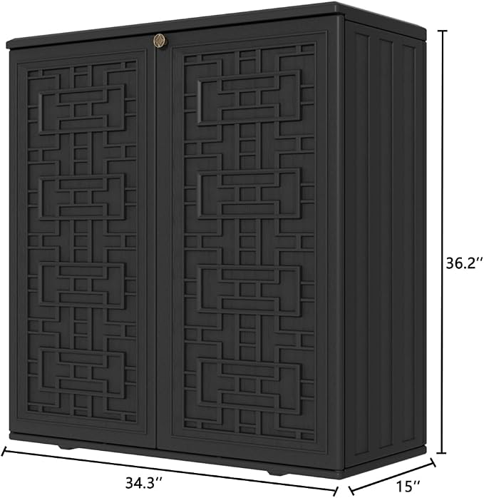 Outdoor Storage Cabinet Waterproof, Resin 62 Gallon Deck Box - Image 3