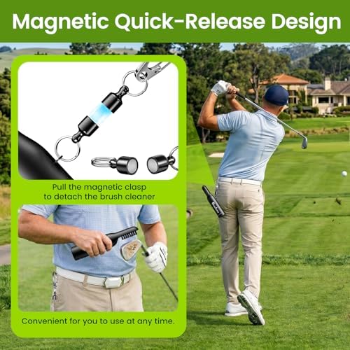 Golf Club Cleaner Brush with Water, Rotating Cover and 4 oz Bottle - Image 5