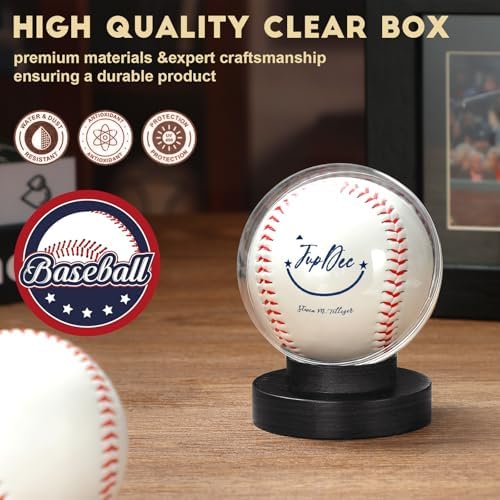 JupDec Baseball Display Case, Round Clear Ball Holder - Image 2