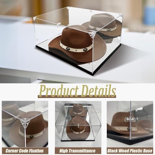 Cowboy Hat Display Case with Dual Mirrors, 3mm Acrylic - Image 3