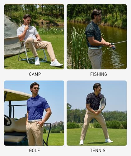 ZITY Mens Golf Polo Shirts Short Sleeve UPF 50+ Moisture Wicking Tshirt - Image 2