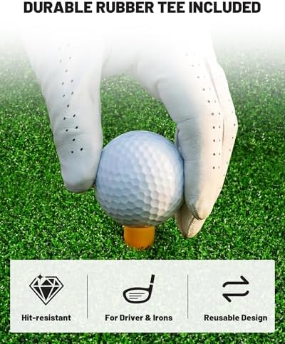 4-in-1 Golf Hitting Mat with Fairway, Sand & Tee Turf - Image 5