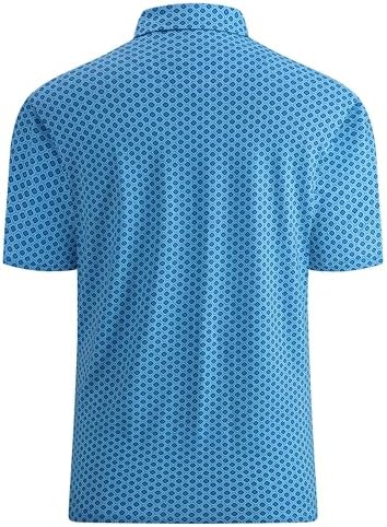 Alex Vando Mens Golf Shirt Moisture Wicking Print Performance Polo Shirt - Image 2