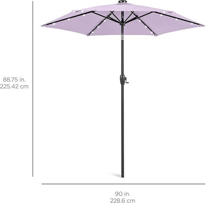 Best Choice Products 7.5ft Solar Umbrella LED Lighted Patio Umbrella, Table - Image 7