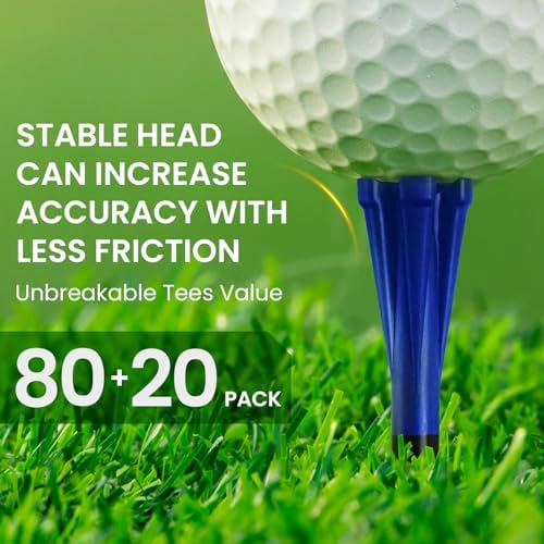 FINGER TEN Golf Tees Plastic 100 Pack - Image 2