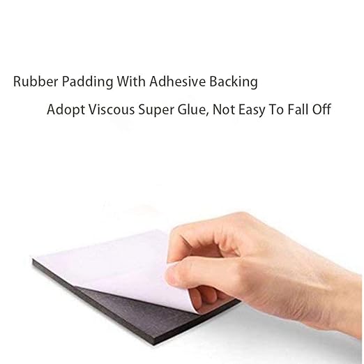 8 Pieces Black Neoprene Foam Anti Vibration Pads, Rubber Padding with Adhesive Backing, 6 in X 6 in X 1/8 in Rubber Insulation Anti-Vibration Pads