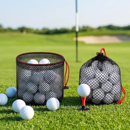 6 Pack Mesh Ball Bag with Drawstring, Golf Ball Bag - Image 6
