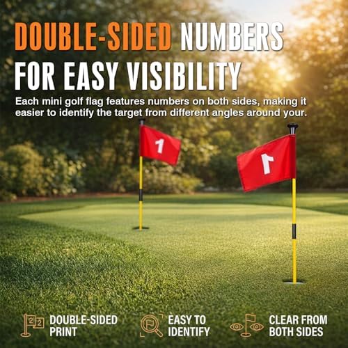 2 or 4 Pcs 8x6 Inch Numbered Golf Flag - Image 3