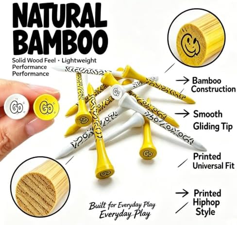 Graffiti Bamboo Golf Tees, 1-1/2"Mixed Sizes - Image 2