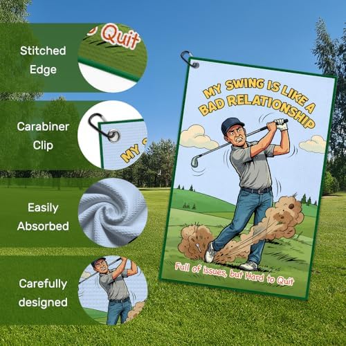 My Swing is Like A Bad Relationship Golf Towel - Image 3
