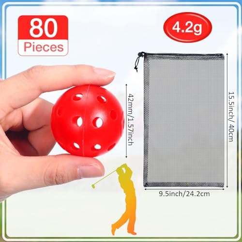MiniInflat 80 Pcs Practice Golf Balls Plastic 42mm - Image 2