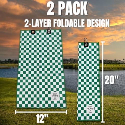 Against The Grain 2 Pack Microfiber Waffel Pattern Golf Towels - Image 2