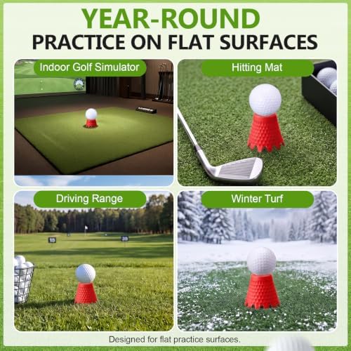 Foilswirl Golf Simulator Tees, 8 Fixed Heights Indoor Golf Mat Tees - Image 6