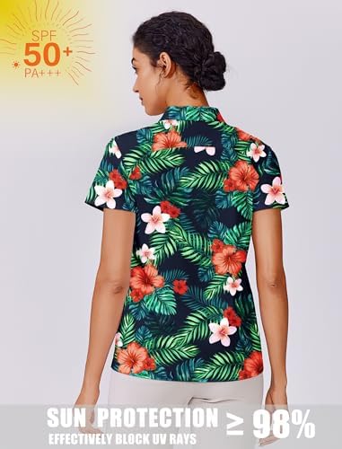 PINSPARK Women's Golf Shirt UPF 50+ Polo Shirts Short Sleeve Tennis Tops - Image 4