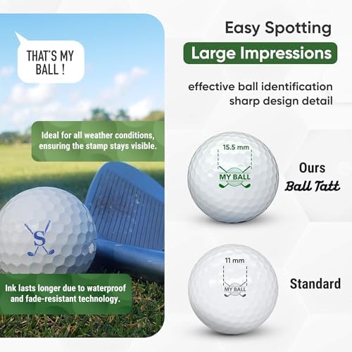 Golf Ball Stamp Personalized Monogram Initial Self-Inking Marker Quick Dry - Image 3