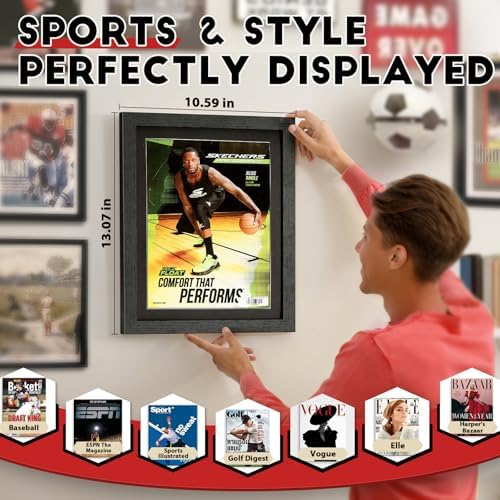 JupDec Sports Magazine Frame 2 Pack, Premium Wood Display Case - Image 5