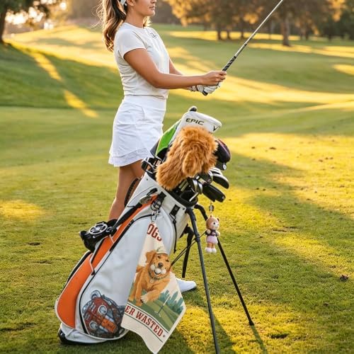 Cute Dog Golf Towel with Bag Clip, Gift - Image 7