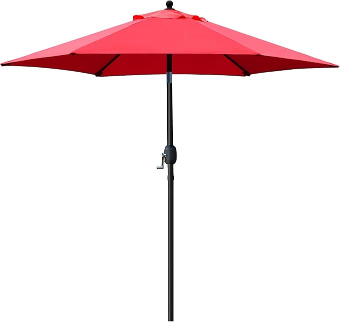 Sunnyglade 7.5' Patio Umbrella Outdoor Table Umbrella Tilt Crank Red | Market by Sunnyglade