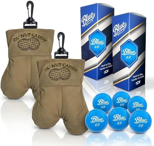 Funny Nut Caddy Blue 69 Golf Ball Holder by ScaleWearDesign