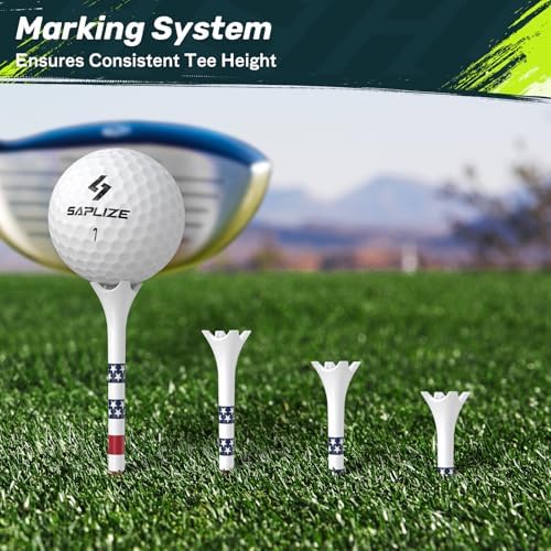 SAPLIZE Thick 100 or 50 Pack Plastic Golf Tees - Image 5