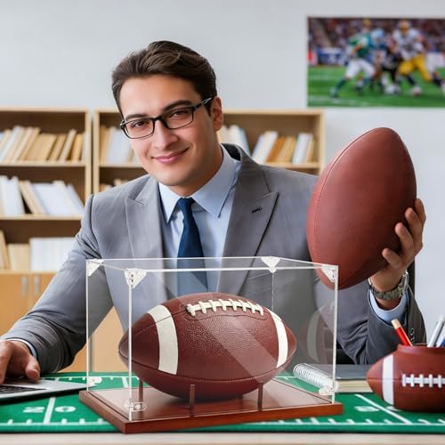 Clear Acrylic Football Display Case - Image 5