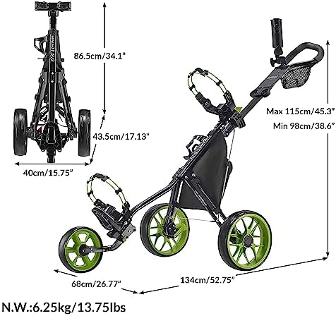 Caddytek CaddyLite 11.5 V3 Golf Push Cart - Image 2