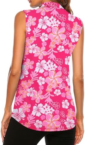 Tanst Sky Women's Sleeveless Golf Polo Shirts Quarter Zip Workout Tank Top - Image 2