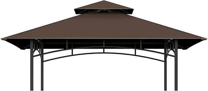 5x8Ft Grill Gazebo Replacement Top, Water-Resistant Fabric, BBQ Gazebo Cover by COVBOARD