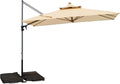 Patio Umbrella, Rectangle Outdoor Cantilever Umbrella, Aluminum Offset Umbrella by GALAXARMOR