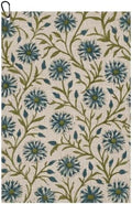 Blue Vintage Floral Golf Towel by Unknown