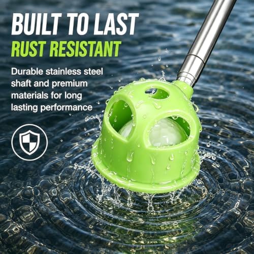 Golf Ball Retriever for Water，9Ft/12Ft/14.5Ft/16.3Ft Telescopic Stainless Steel - Image 3