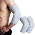 Wonder Care Bamboo Elbow Support Compression Sleeve for Tennis, Golf Elbow, Joint Pain Relief, White, Pack of 2 (Large)