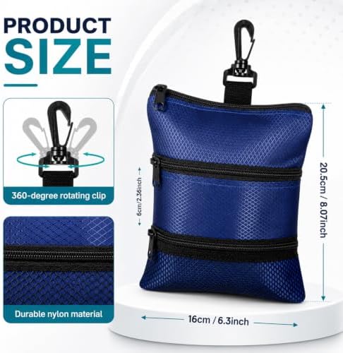 Golf Ball Bag Pouch Portable Golf Tee Bag Multi Pocket Zipper - Image 2