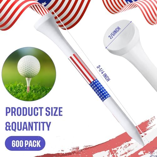 Mudder 600 Pcs 3-1/4" 2-3/4" 1-1/2" Patriotic Golf Tees Bulk - Image 2